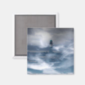 Vuurtoren in de storm - Oostzee-Zee Magneet (Voorkant / Achterkant)