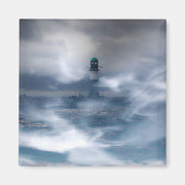 Vuurtoren in de storm - Oostzee-Zee Magneet (Voorkant)