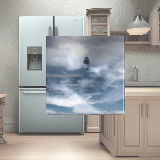 Vuurtoren in de storm - Oostzee-Zee Magneet