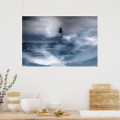 Vuurtoren in de storm - Oostzee-Zee Poster (Keuken)