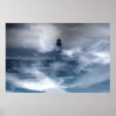 Vuurtoren in de storm - Oostzee-Zee Poster (Voorkant)