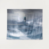 Vuurtoren in de storm - Oostzee-Zee Wandkleed (Voorkant (horizontaal))