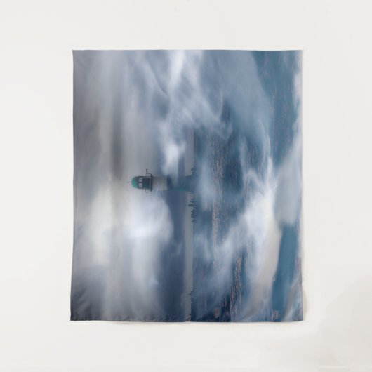 Vuurtoren in de storm - Oostzee-Zee Wandkleed (Voorkant)