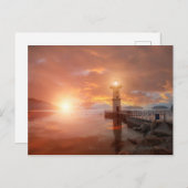 Vuurtoren in de Sunset Briefkaart (Voorkant / Achterkant)