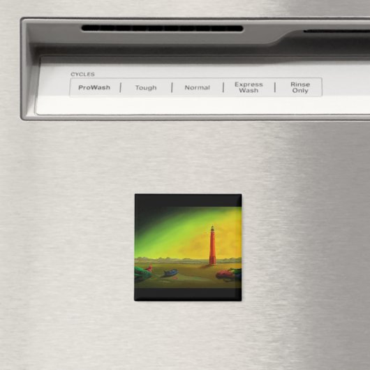 Vuurtoren in een Barren Landschap magneet (Insitu (Vaatwasser))