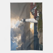 vuurtoren in een Storm Theedoek (Verticaal)