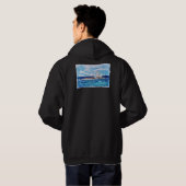 Vuurtoren in het blauw hoodie (Achterkant volledig)
