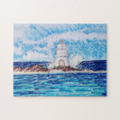Vuurtoren in het blauw legpuzzel (Horizontaal)
