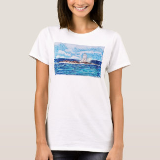 Vuurtoren in het blauw t-shirt