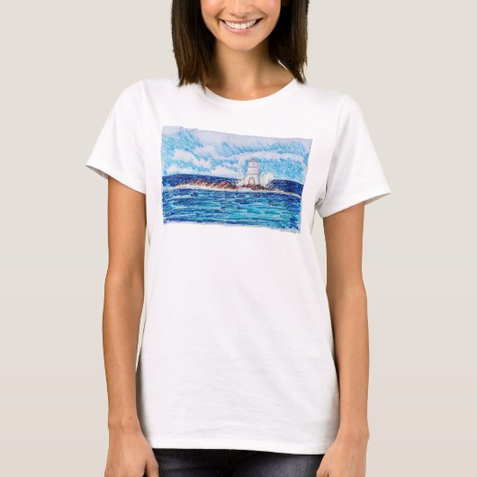 Vuurtoren in het blauw t-shirt (Voorkant)