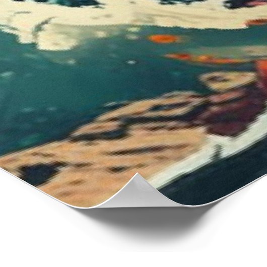 Vuurtoren in het Storm Ai poster (Hoek)