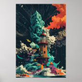 Vuurtoren in het Storm Ai poster (Voorkant)
