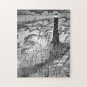 vuurtoren in het Storm Legpuzzel (Verticaal)