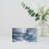 vuurtoren in het storm - Zee in de Oostzee Visitekaartje (Staand voorkant)