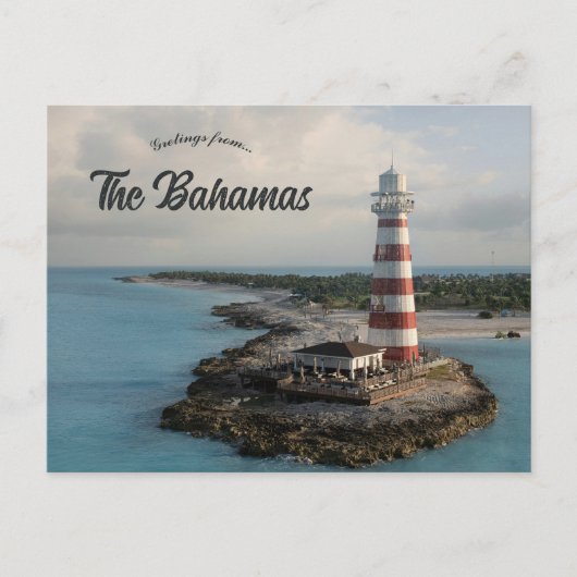 Vuurtoren in Ocean Cay De Bahama's Briefkaart (Voorkant)