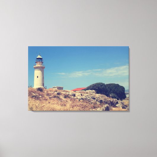 vuurtoren in Paphos Canvas Afdruk (Voorkant)
