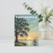 Vuurtoren in Pascagoula, Mississippi Briefkaart (Staand voorkant)