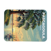 Vuurtoren in Pascagoula, Mississippi Magneet (Horizontaal)