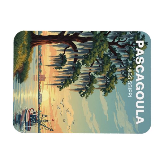 Vuurtoren in Pascagoula, Mississippi Magneet (Horizontaal)