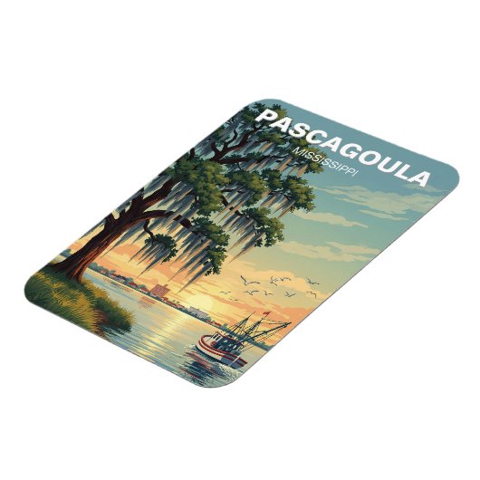 Vuurtoren in Pascagoula, Mississippi Magneet (Linkerzijde)
