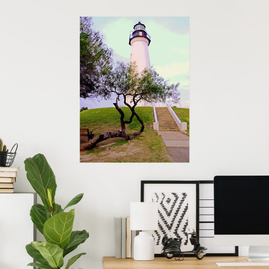 vuurtoren in Port Isabel, Tx. Poster (Thuiskantoor)