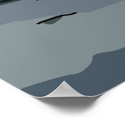 Vuurtoren in sneeuw poster (Hoek)