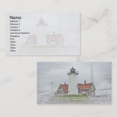 Vuurtoren in sneeuw visitekaartje (Voorkant / Achterkant)