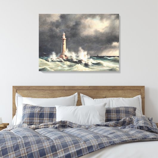 vuurtoren in Stora Balt Canvas Afdruk (Insitu (Slaapkamer))