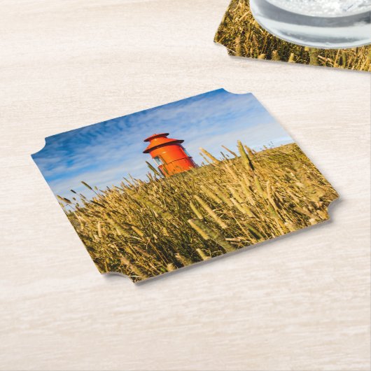 vuurtoren in Stykkisholmur, IJsland Kartonnen Onderzetters (Gekanteld)