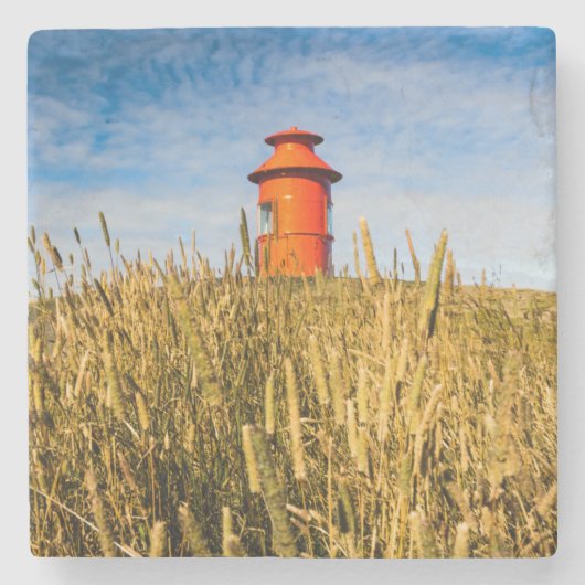 vuurtoren in Stykkisholmur, IJsland Stenen Onderzetter (Voorkant)