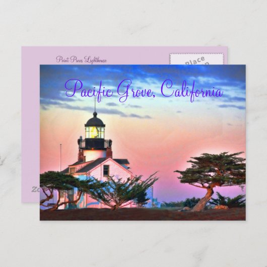 Vuurtoren in Twilight Briefkaart (Voorkant / Achterkant)