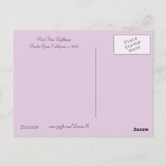 Vuurtoren in Twilight Briefkaart (Achterkant)