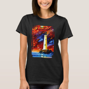 Vuurtoren in volledige primaire kleuren t-shirt