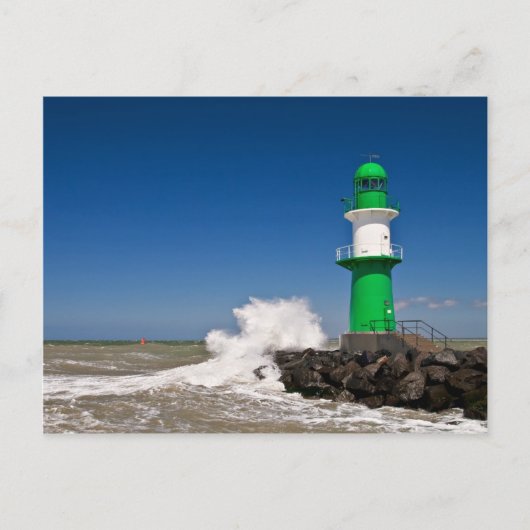 Vuurtoren in Warnemuende aan de Oostzeekust Briefkaart (Voorkant)