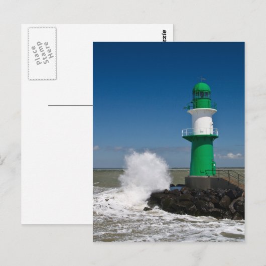 vuurtoren in Warnemuende Briefkaart (Voorkant / Achterkant)