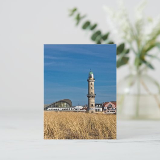 vuurtoren in Warnemuende (Duitsland) Briefkaart (Staand voorkant)