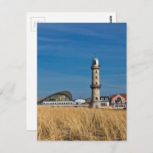 vuurtoren in Warnemuende (Duitsland) Briefkaart (Voorkant / Achterkant)