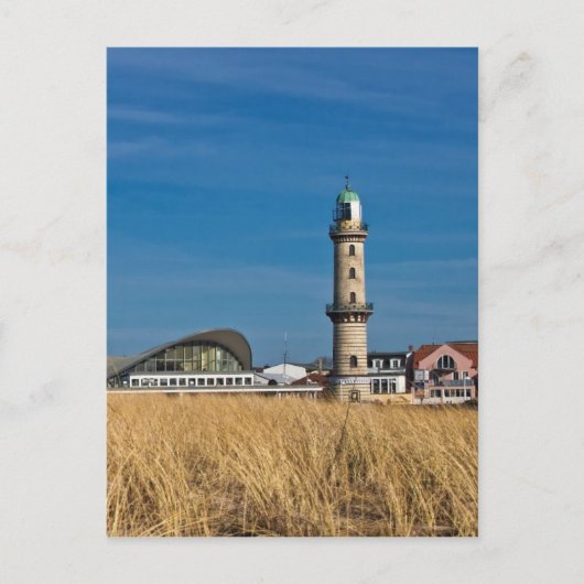vuurtoren in Warnemuende (Duitsland) Briefkaart (Voorkant)