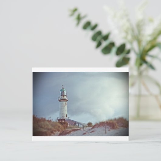 vuurtoren in Warnemuende in Duitsland Briefkaart (Staand voorkant)