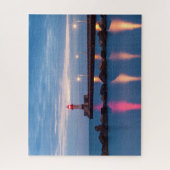 Vuurtoren in zonnebrandfotopuzzel legpuzzel (Verticaal)