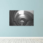 vuurtoren in zwart-wit canvas afdruk (Insitu (Houten vloer))