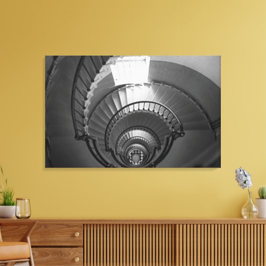 vuurtoren in zwart-wit canvas afdruk (Insitu (Woonkamer))