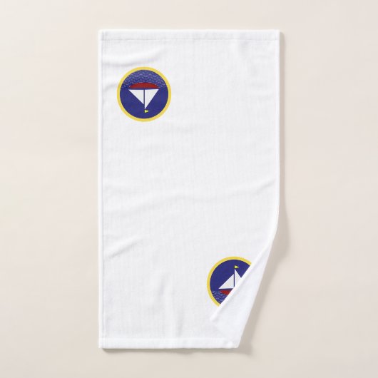 Vuurtoren, jacht en hulp op marineblauw en wit bad handdoek (Handdoek)