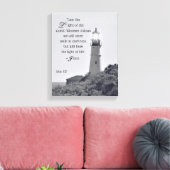 Vuurtoren Johannes 8:12 Omwikkeld doek Canvas Afdruk (Insitu (Woonkamer))