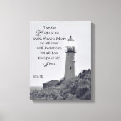 Vuurtoren Johannes 8:12 Omwikkeld doek Canvas Afdruk (Voorkant)