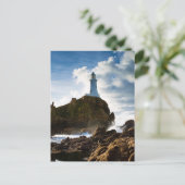 vuurtoren | Kanaaleilanden La Corbière Briefkaart (Staand voorkant)