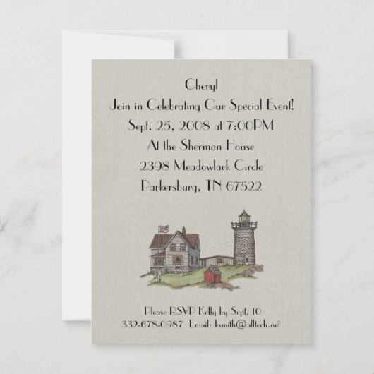 Vuurtoren & keepers House Kaart (Achterkant)