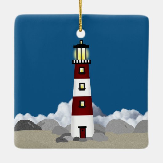 vuurtoren keramisch ornament (Achterkant)