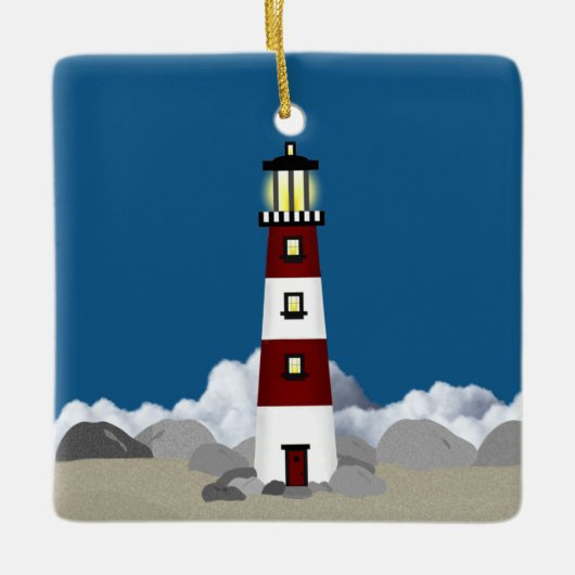 vuurtoren keramisch ornament (Voorkant)