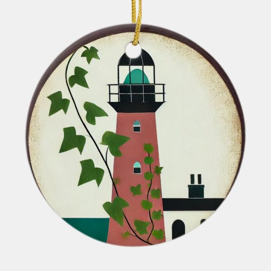 vuurtoren keramisch ornament (Voorkant)